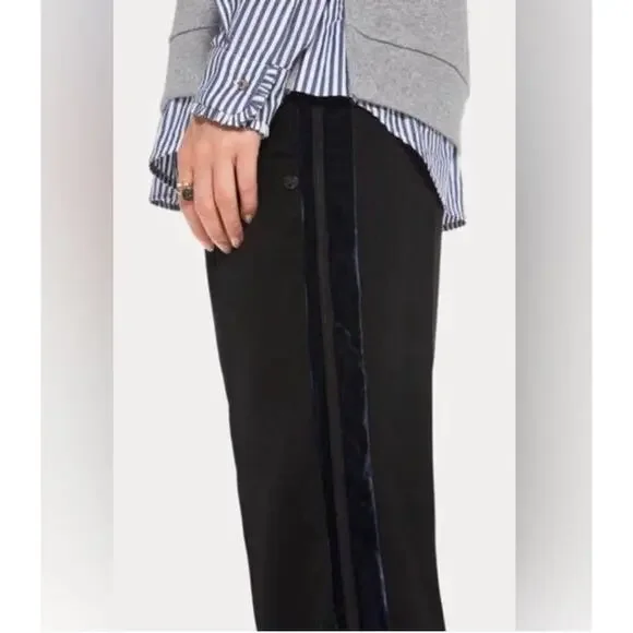 Scotch & Soda womens Tailored Pants Velvet Side Tapes size S Black - Picture 2 of 12